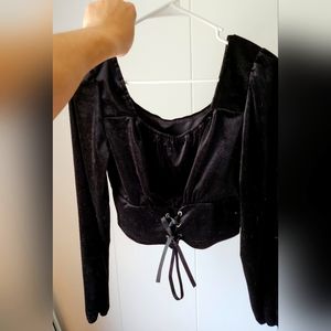 Velvet Long Sleeve Crop